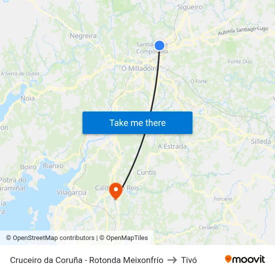 Cruceiro da Coruña - Rotonda Meixonfrío to Tivó map