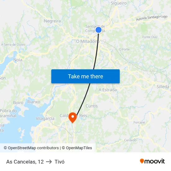 As Cancelas, 12 to Tivó map