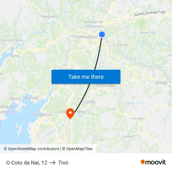 O Coto da Nai, 12 to Tivó map