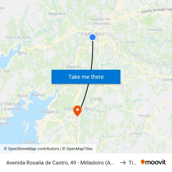 Avenida Rosalía de Castro, 49 - Milladoiro (Ames) to Tivó map
