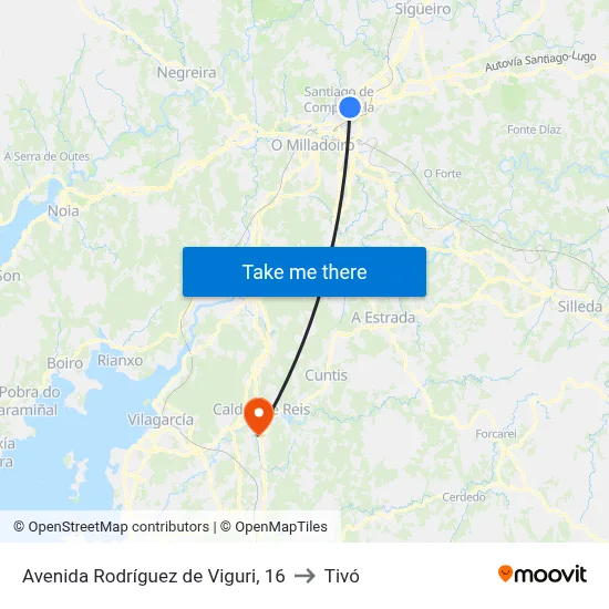 Avenida Rodríguez de Viguri, 16 to Tivó map