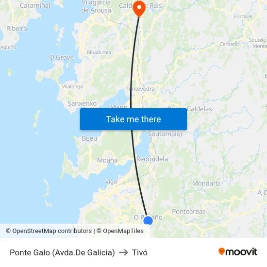 Ponte Galo (Avda.De Galicia) to Tivó map