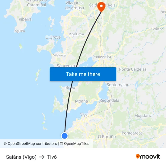 Saiáns (Vigo) to Tivó map