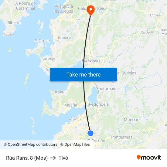 Rúa Rans, 8 (Mos) to Tivó map