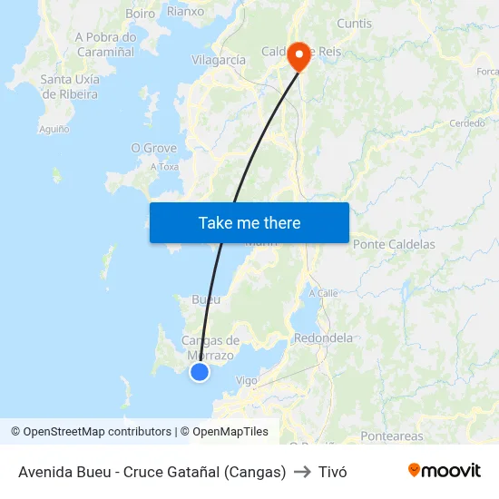 Avenida Bueu - Cruce Gatañal (Cangas) to Tivó map