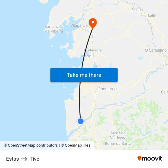 Estas to Tivó map