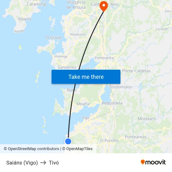 Saiáns (Vigo) to Tivó map