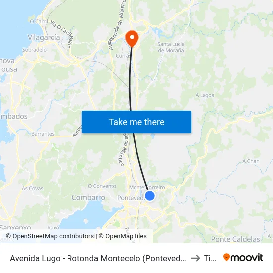 Avenida Lugo - Rotonda Montecelo (Pontevedra) to Tivó map