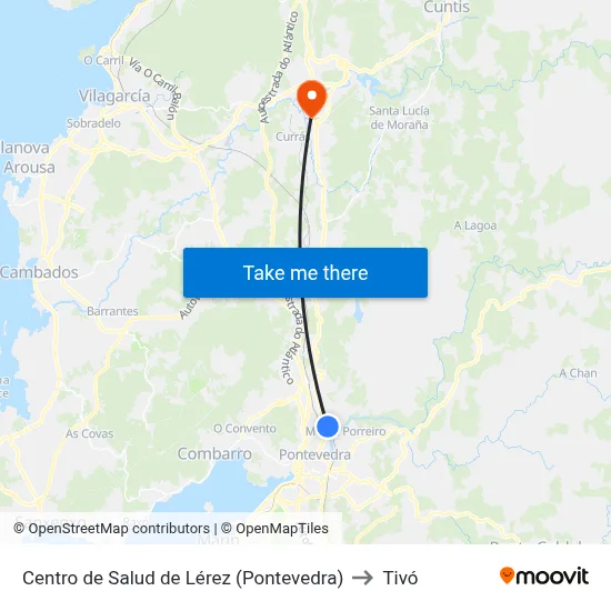 Centro de Salud de Lérez (Pontevedra) to Tivó map