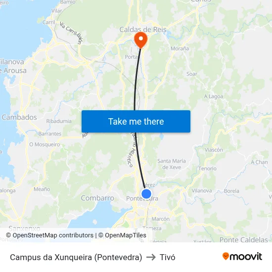 Campus da Xunqueira (Pontevedra) to Tivó map