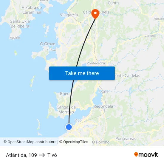 Atlántida, 109 to Tivó map