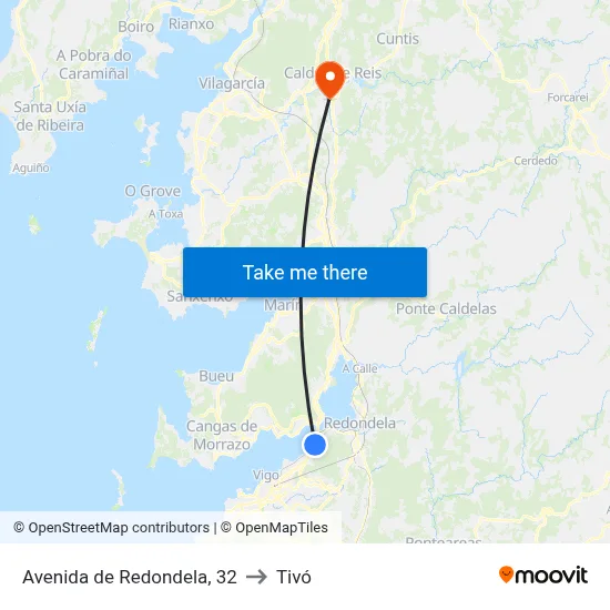 Avenida de Redondela, 32 to Tivó map