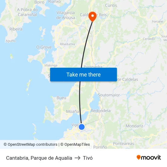 Cantabria, Parque de Aqualia to Tivó map