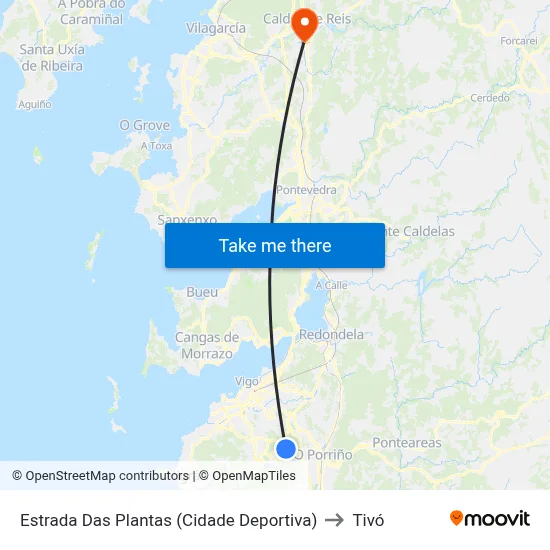 Estrada Das Plantas (Cidade Deportiva) to Tivó map