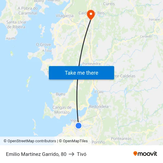 Emilio Martínez Garrido, 80 to Tivó map