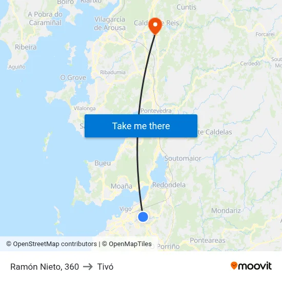 Ramón Nieto, 360 to Tivó map