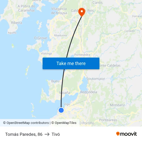 Tomás Paredes, 86 to Tivó map