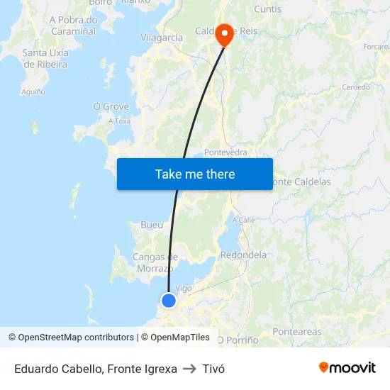 Eduardo Cabello, Fronte Igrexa to Tivó map