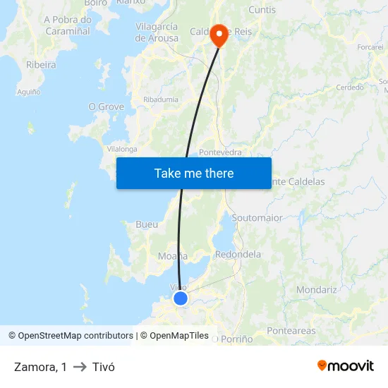 Zamora, 1 to Tivó map