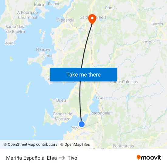 Mariña Española, Etea to Tivó map