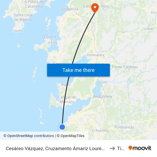 Cesáreo Vázquez, Cruzamento Amariz Lourenzo to Tivó map
