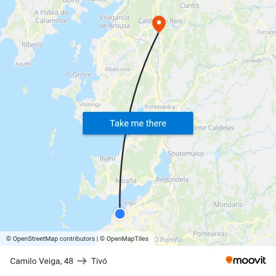 Camilo Veiga, 48 to Tivó map