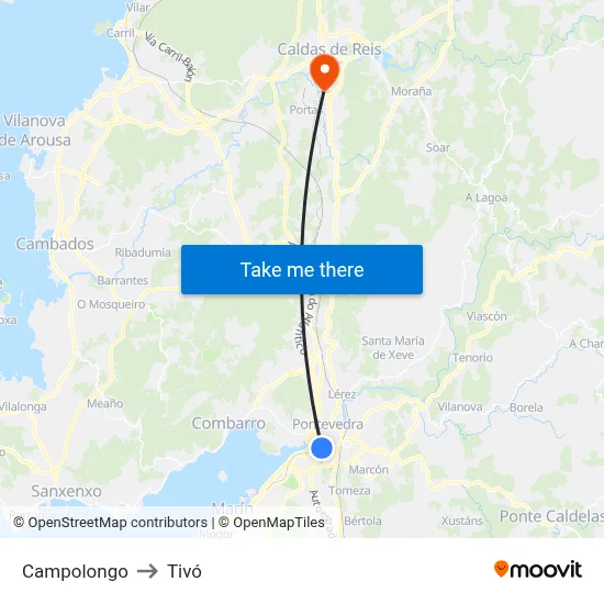 Campolongo to Tivó map