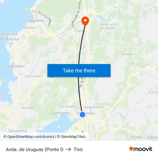 Avda. de Uruguay (Ponte D to Tivó map