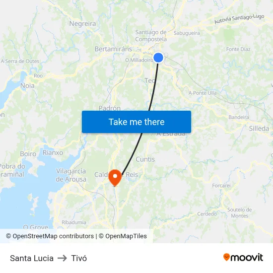 Santa Lucia to Tivó map