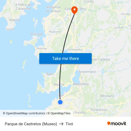 Parque de Castrelos (Museo) to Tivó map