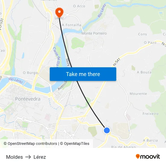 Moldes to Lérez map