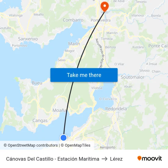 Cánovas Del Castillo - Estación Marítima to Lérez map