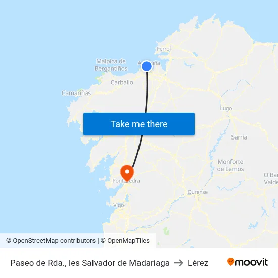 Paseo de Rda., Ies Salvador de Madariaga to Lérez map