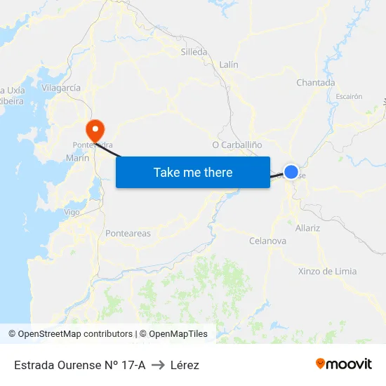 Estrada Ourense Nº 17-A to Lérez map