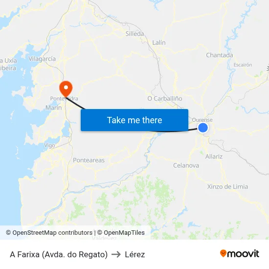A Farixa (Avda. do Regato) to Lérez map