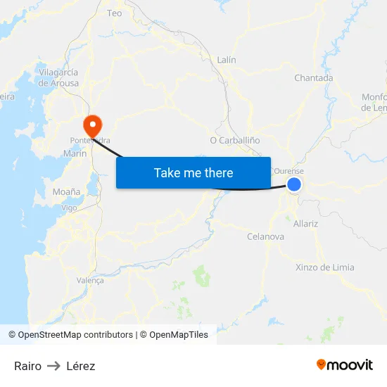 Rairo to Lérez map