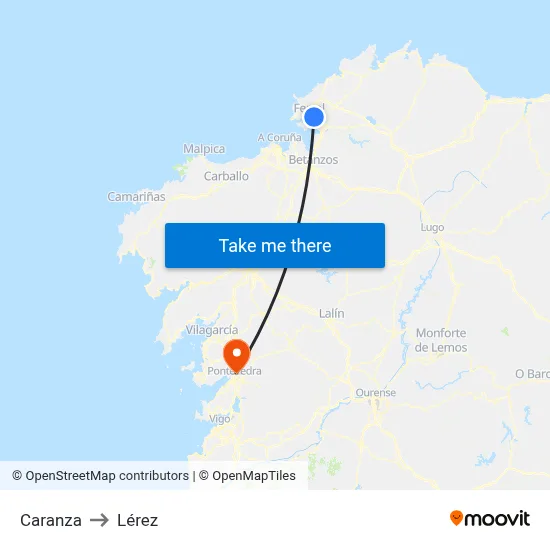 Caranza to Lérez map