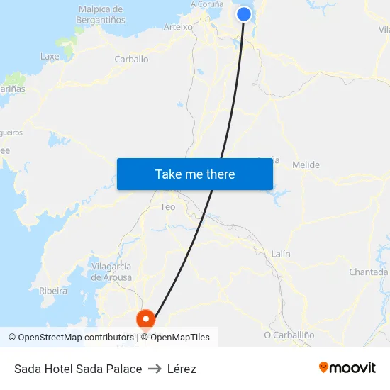 Sada Hotel Sada Palace to Lérez map