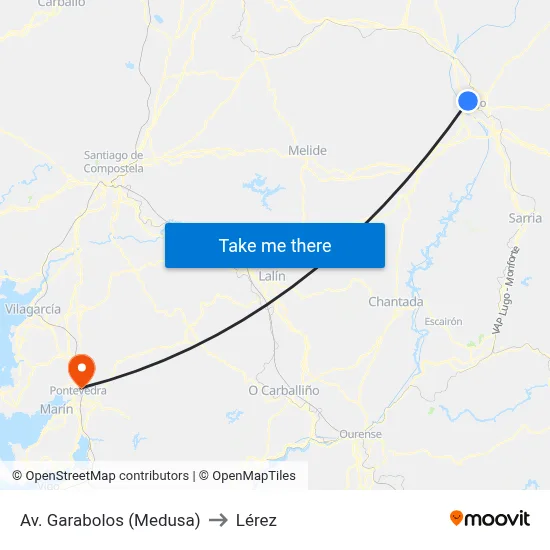 Av. Garabolos (Medusa) to Lérez map