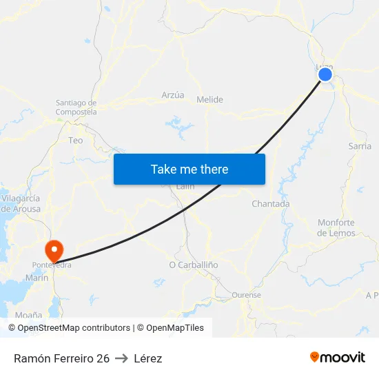 Ramón Ferreiro 26 to Lérez map