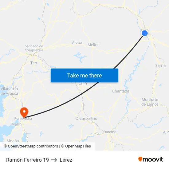 Ramón Ferreiro 19 to Lérez map
