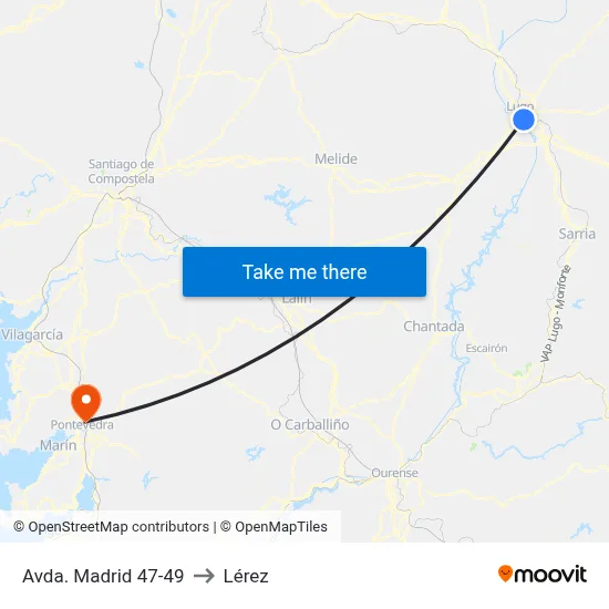 Avda. Madrid 47-49 to Lérez map