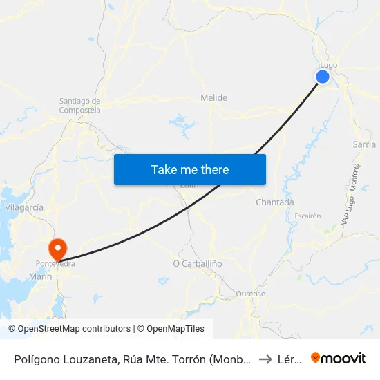 Polígono Louzaneta, Rúa Mte. Torrón (Monbus) to Lérez map