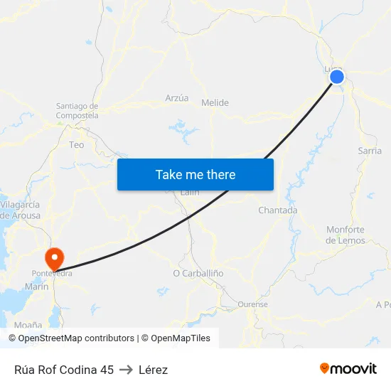 Rúa Rof Codina 45 to Lérez map