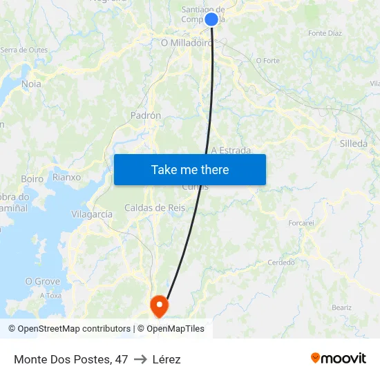 Monte Dos Postes, 47 to Lérez map