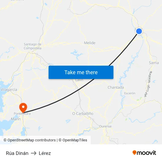 Rúa Dinán to Lérez map