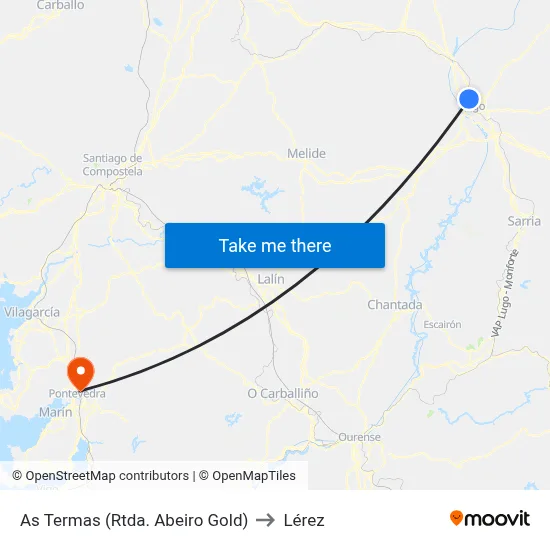 As Termas (Rtda. Abeiro Gold) to Lérez map
