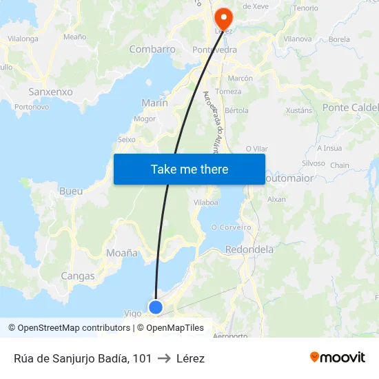 Rúa de Sanjurjo Badía, 101 to Lérez map