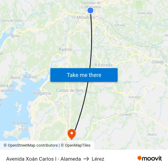 Avenida Xoán Carlos I - Alameda to Lérez map