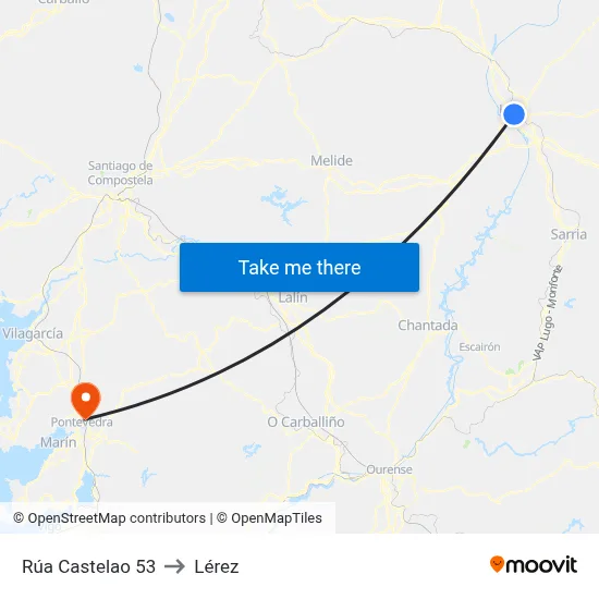 Rúa Castelao 53 to Lérez map